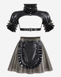 0.4 mm Latex Maid-Inspired Top & Skirt Set | Custom Color