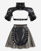 0.4 mm Latex Maid-Inspired Top & Skirt Set | Custom Color