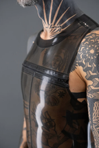 Men’s Sleeveless Latex Catsuit with Chest Zip – Red or Green