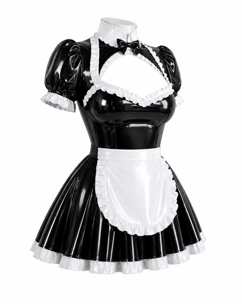 Black & White Latex Maid Dress