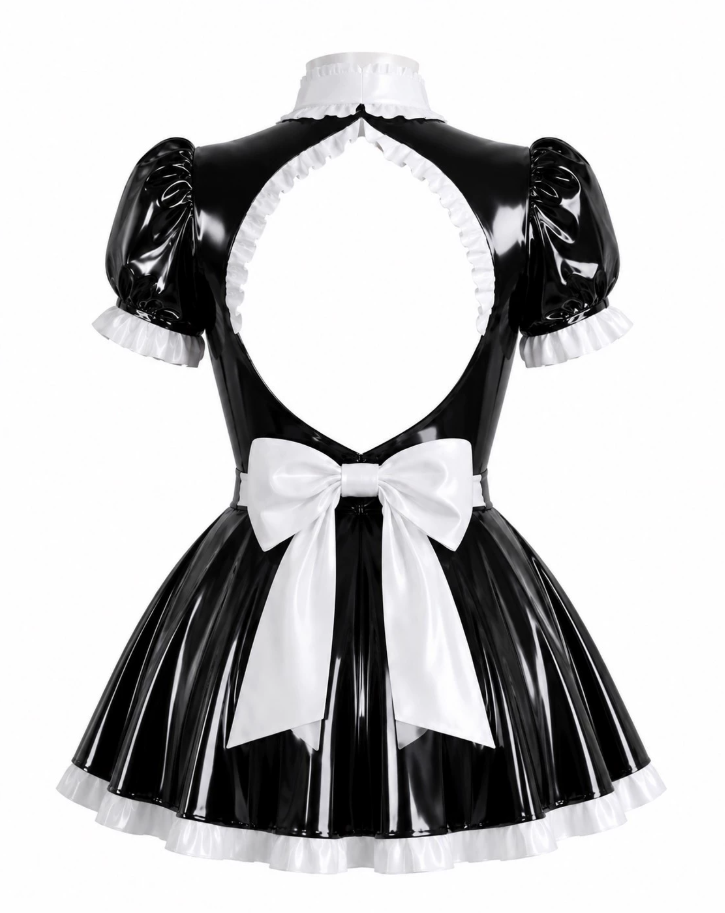 Black & White Latex Maid Dress